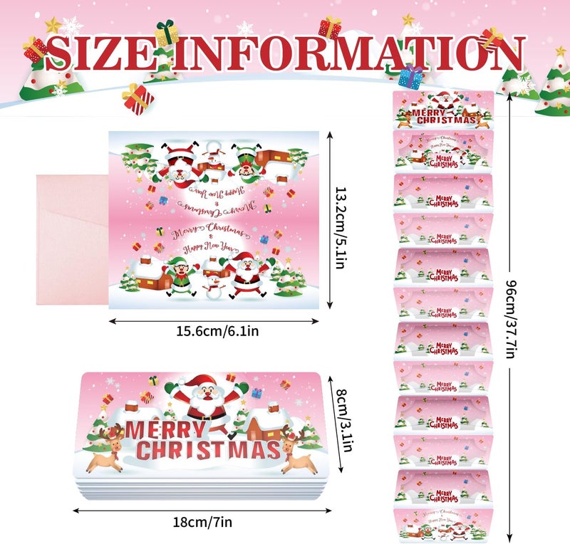 XiaosRen Pink Christmas Envelope Money Holder with 10 Slots, Surprise Cash Gift Card Holders for Men Women Girls Boys Xmas Party Supplies. - Image 2